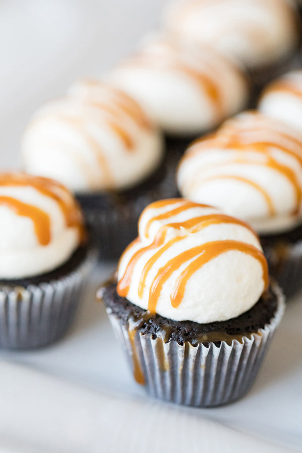 Chocolate Salted Caramel Mini Cupcakes