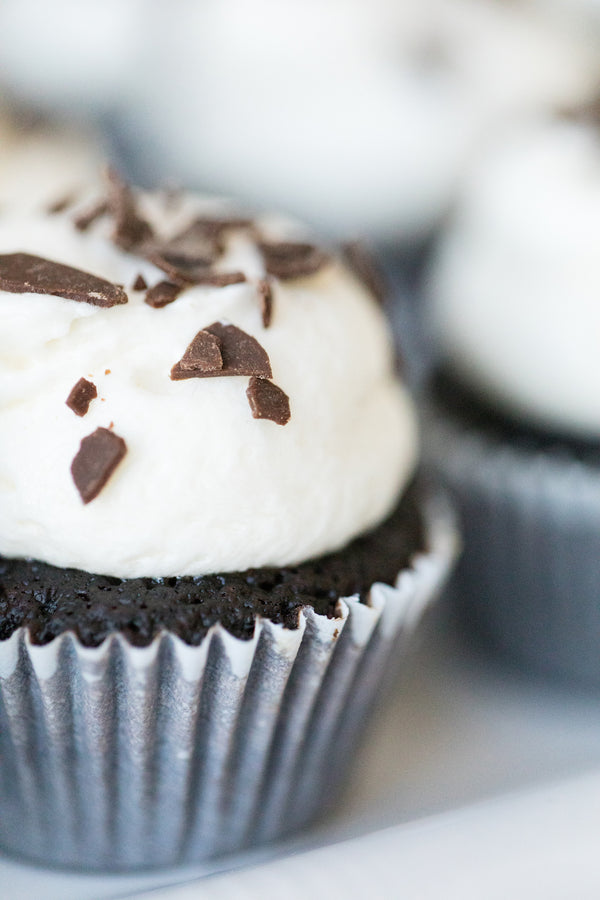 Mini chocolate blackout cupcakes