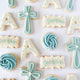 thumbnail for Blue or Pink Cross + Letter Sugar Cookie Set