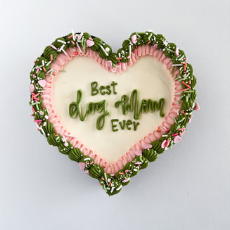 Cat Mom or Dog Mom Heart Cake