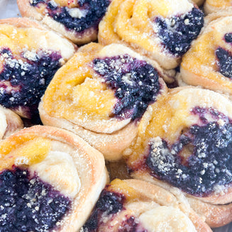 Stuffed Lemon Blueberry Cheesecake Rolls