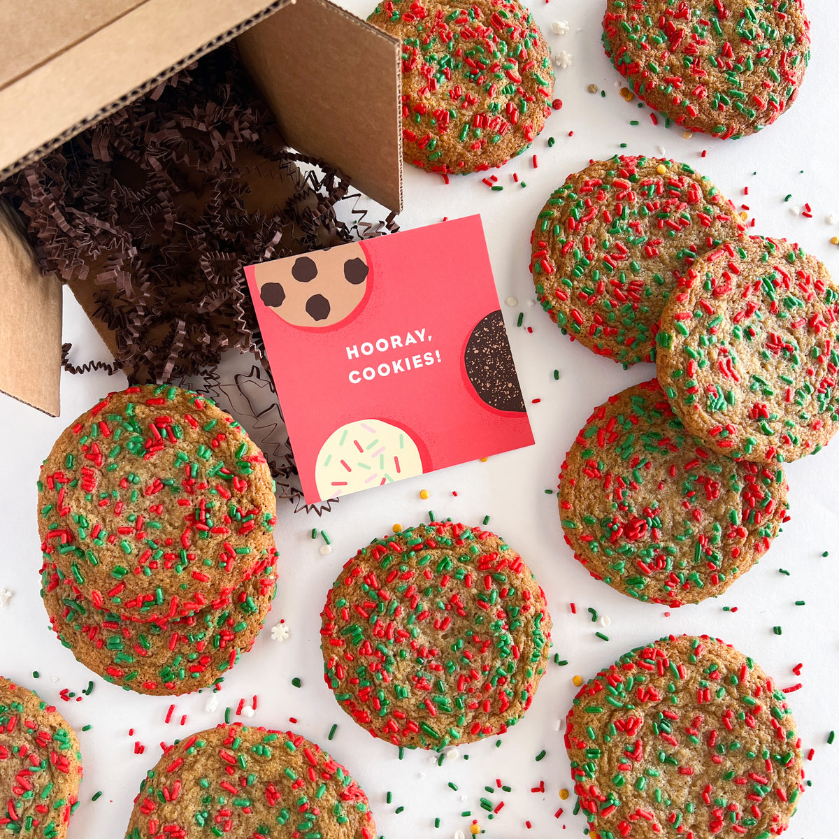 6 Christmas Confetti Cookies - Shipped!
