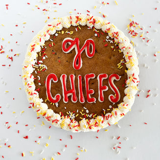 Go Chiefs Chocolate Chunk Cookie Cake
