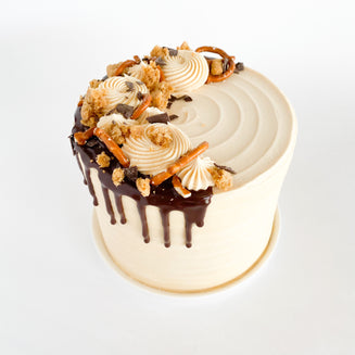 Peanut Butter Chocolate Pretzel Cake
