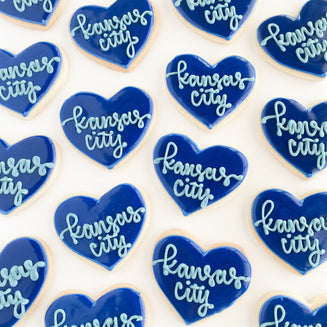 Royals Kansas City Heart Sugar Cookies